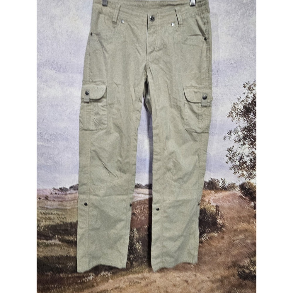 Kuhl Pants Women's Size 4 Regular Khaki Brown Cargo Splash Roll Up Tab Hiking